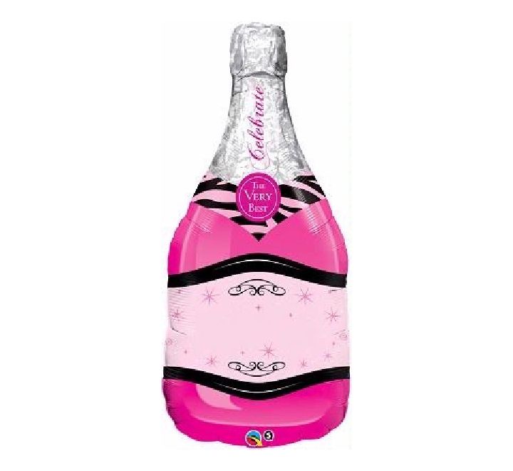 Celebrate pink bubbly wine 39in foil