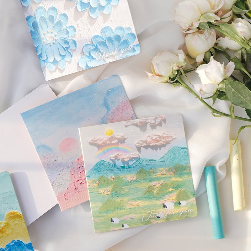 Simple creative oil painting greeting cards